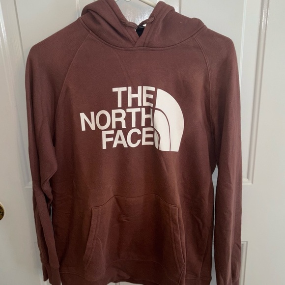 The North Face Hoodie Women’s Medium Brown Pullover Logo Sweatshirt - Picture 1 of 4